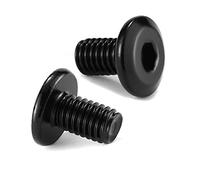 SG TZH Lot de 20 vis à tête plate hexagonale M6 x 10 mm, en acier inoxydable 304 18-8, filetage complet, oxyde noir (avec clé hexagonale)