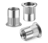 SG TZH Lot de 75 écrous à rivets 5/16"-18UNC en acier inoxydable 304 à tête plate filetée Écrou à rivet - Corps moleté