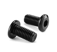 SG TZH M10 x 25 mm, 20 vis hexagonales à tête plate, acier inoxydable 304 18-8, filetage complet, oxyde noir (avec clé hexagonale)