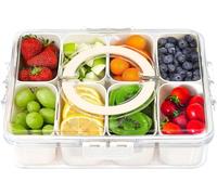 SGAONSN Assiette à collation avec couvercle, boîte à collation avec compartiments, bol à collation avec couvercle, organisateur pour bonbons, légumes, biscuits, noix, desserts, fruits (8