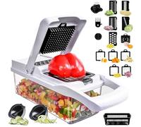 SGAONSN Coupe Legumes Multifonctions,22 En 1 Mandoline Cuisine,Coupe Legumes Manuel,Decoupe Legumes Cube Oignon Carotte Concombre Tomates - Rapeuse Legume et Fromage(Blanc)