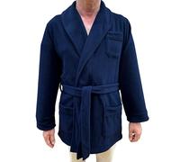SGARLATA HOME Peignoir court pour homme en polaire col châle classique art. Giacomo, bleu, M