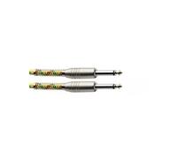 Stagg SGC6VT YL - Câble instrument, jack/jack (m/m), 6 m, jaune, style vintage tweed, série S