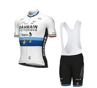 SGCIKER 2022 Hommes Pro Team Bahrain Europe Tour Maillot Cyclisme Ensemble, Été Manches Courtes Respirant Cycle Chemise VTT Vélo Vêtements Cuissard Kits 9D Gel Pad (M)