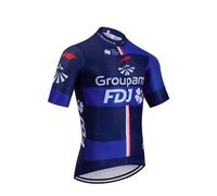 SGCIKER 2024 Hommes de l'équipe du Circuit Mondial Pro Team GROUPAMA FDJ Cyclisme Maillot, Short Sleeve Respirant Cycle Shirt VTT Vélo vêtements Chemise （4XL