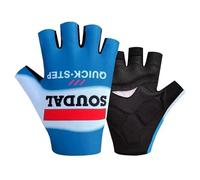 SGCIKER 2024 Pro Team SOUDAL Quick Step Gants de vélo, Gants de vélo de Sport d'été Demi-Doigts pour Hommes avec Absorption des Chocs Gel (2XL)