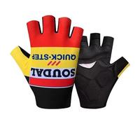SGCIKER 2024 Pro Team SOUDAL Quick Step Gants de vélo, Gants de vélo de Sport d'été Demi-Doigts pour Hommes avec Absorption des Chocs Gel (2XL)
