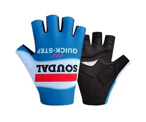 SGCIKER 2024 Pro Team SOUDAL Quick Step Gants de vélo, Gants de vélo de Sport d'été Demi-Doigts pour Hommes avec Absorption des Chocs Gel (L)
