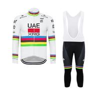 SGCIKER 2025 pro Équipe UAE Championship Printemps Manches longues Ensemble de maillots de cyclisme,Veste cycliste respirante à écran solaire fin pour hommes Vêtements vélo (5XL)