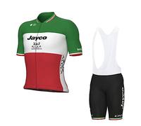 SGCIKER Hommes 2023 World Tour Pro Team Italia Championship Maillot Cyclisme Ensemble, Été Manches Courtes Respirant Cycle Chemise VTT Vélo Vêtements Cuissard Kits 9D Gel Pad (XL)