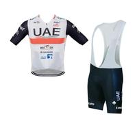 SGCIKER Hommes 2023 World Tour Pro Team UAE Maillot Cyclisme Ensemble, Été Manches Courtes Respirant Cycle Chemise VTT Vélo Vêtements Cuissard Kits 9D Gel Pad (S)