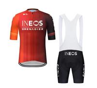 SGCIKER Hommes 2024 pro Team INEOS Grenadier Maillot Cyclisme Ensemble, Été Manches Courtes Respirant Cycle Chemise VTT Vélo Vêtements Cuissard Kits 9D Gel Pad (4XL)