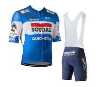 SGCIKER Hommes 2024 pro Team SOUDAL QUICK Step Maillot Cyclisme Ensemble, Été Manches Courtes Respirant Cycle Chemise VTT Vélo Vêtements Cuissard Kits 9D Gel Pad (2XL)