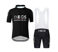 SGCIKER Hommes 2025 pro Team INEOS Maillot Cyclisme Ensemble, Été Manches Courtes Respirant Cycle Chemise VTT Vélo Vêtements Cuissard Kits 9D Gel Pad (S)