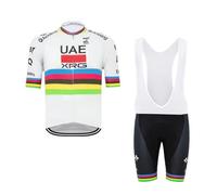 SGCIKER Hommes 2025 pro Team UAE Championship Maillot Cyclisme Ensemble, Été Manches Courtes Respirant Cycle Chemise VTT Vélo Vêtements Cuissard Kits 9D Gel Pad (S)