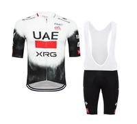 SGCIKER Hommes 2025 pro Team UAE Maillot Cyclisme Ensemble, Été Manches Courtes Respirant Cycle Chemise VTT Vélo Vêtements Cuissard Kits 9D Gel Pad (XL)