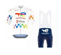SGCIKER Hommes 2026 pro Team TotalEnergies Maillot Cyclisme Ensemble, Été Manches Courtes Respirant Cycle Chemise VTT Vélo Vêtements Cuissard Kits 9D Gel Pad (2XL)