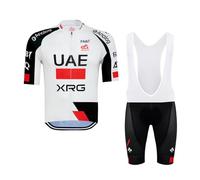 SGCIKER Hommes 2026 pro Team UAE Maillot Cyclisme Ensemble, Été Manches Courtes Respirant Cycle Chemise VTT Vélo Vêtements Cuissard Kits 9D Gel Pad (L)