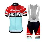 SGCIKER Hommes Retro Team ST RAPHAEL QUINQUINA GEMINIANI Maillot Cyclisme Ensemble, Été Manches Courtes Respirant Cycle Chemise VTT Vélo Vêtements Cuissard Kits 9D Gel Pad (XL)