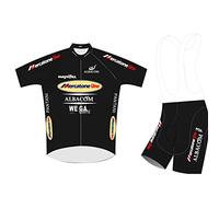 SGCIKER Marco Pantani Pro Team Retro Mercatone Uno noir Maillot Cyclisme Ensemble for Hommes, Été Manches Courtes Respirant Cycle Chemise VTT Vélo Vêtements Cuissard Kits 9D Gel Pad (2XL)