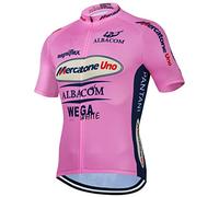 SGCIKER Marco Pantani rose Retro Pro Team Mercatone Uno Maillot cycliste pour hommes, manches courtes d'été respirantes VTT Vêtements de vélo Maillot cycliste (2XL)