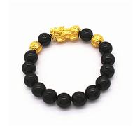 SGDBVOLM Bracelets en perles, Bracelet obsidienne noire naturelle