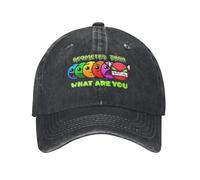 SGDHJCFCV Geometry Dash Qu’est-ce Que Vous êtes Casquette de Baseball Casual en détresse Lavé Geometric Dash Jeu vidéo Usure de têteHommes Femmes Casquettes d’extérieur Chapeau