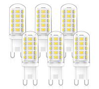 SGEPLED Ampoule LED G9 Blanc Froid 6000K, 4W LED Leuchtmittel Replacement for Halogen Lamp G9 40 W 33 W,9 Glühbirne 425 lm,Nicht dimmbar, Enegiesparende G9 kleine Birne, 6er Set