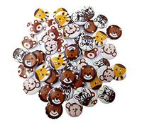 Sgerste dreammadestudio Lot de 50 animaux Boutons en bois rond 2-holes pour couture Scrapbooking DIY