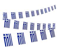 SGerste Lot de 38 fanions de drapeau national de la Grèce - Bleu - 10 m