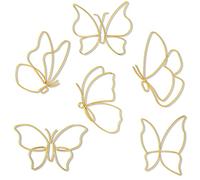 SGerste Lot de 6 décorations murales en métal à suspendre pour cuisine, salle de bain, intérieur ou extérieur, mariage, fête d'anniversaire (papillon)