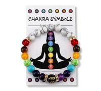 SGERUFZ 1 pcs Double Chakra Natural Stone Bracelet, Reiki Charms, Anxiety Relief for Men and Women, Yoga Meditation Bracelet