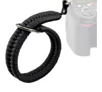 SGERUFZ 1 Pcs Dragonne pour appareil photo paracorde tressée pour appareil photo accessoires à détachement rapide pour les photographes Noir