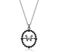 SGERUFZ 1 pièce « W » Mercredi Cosplay Accessoires Addams Collier Unisexe Fans W Symbole Personnalité Pendentif pour Homme et Femme Gothique Lolita Collier Halloween Décoration