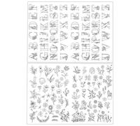 SGERUFZ 101 Modèles de Broderie Solubles dans l'Eau, Feuilles Auto-adhésives avec Motifs Floraux, Broderie au Point de Croix pour Débutants, Idéal pour Projets DIY et Exercices sur Tissu