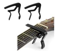 SGERUFZ 2 Pcs Guitare Classique Electrique Folk Capo pour Guitare Acoustique et Electrique Mandoline Banjo Ukulélé Noir