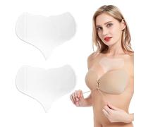SGERUFZ 2 Pcs Patchs en Silicone Réutilisables Anti-Froissement pour Poitrine, Patchs Anti Rides Décolleté, Lissez Votre Peau, pour Femmes et Filles