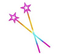 SGERUFZ 2 Pieces Pentagram Plastic Wand, Kids Fairy Wand, Glitter Girl, Crystal Fairy Wand for Christmas Costume Cosplay Decoration, Kids Plastic Magic Wand