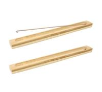 SGERUFZ 2 pièces Supports de bâton d'encens en Bois de Bambou Poli et ciré, brûleur d'encens collecteur de Cendres, porte encens baton, encensoir