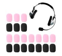 SGERUFZ 20 pièces Bonnette pour Micro-Cravates, Microphone, Pare-Vent et Anti-Projection en Mousse Anti Bruit, pour Casque Audio et Micro-Casque, Pare-Brise pour Mini, Protecteur de (Noir + Rose)