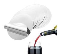 SGERUFZ 20 Pièces Stop Goutte Vin, Anti Goutte Bouteille Vin Réutilisables Compatible Toutes Bouteilles Anti-Goutte Écologiques, Disques Pratiques pour Le Verseur Vin Bec Vin, Stop Disque Vin(7,5 cm)