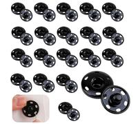 SGERUFZ 24 Pcs Boutons Pression Métal Grands pour Coudre Vêtements, Robes, Sacs à Dos, Portefeuilles DIY (21mm) (Noir)