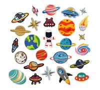SGERUFZ 26 Pièces Patches Thermocollants Univers Enfants Appliques Réparatrices pour DIY T-Shirts Jeans Vêtements Sacs