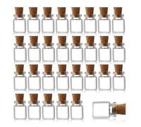 SGERUFZ 30 Pcs Mini Bouteilles en Verre avec Bouchon en Liège Conteneur de 1ml pour Perles Bijoux Idéal pour le Stockage et la Création de Bijoux Dimensions 18x10mm
