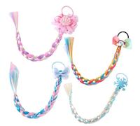 SGERUFZ 4pcs Perruque Raiponce Perruque Princesse Enfant,Perruques Déguisement, Tresses Cheveux Extensions,accessoire de cheveux pour filles et enfants,pour Carnaval Haloween Fête cadeau de nouvel an