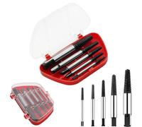 SGERUFZ 5 pièces Set d'extracteurs de vis gauches, Matériau en acier au carbone, Extracteur de Goujon, Avec Boîte, Kit Extracteur pour Vis et Tubes Endommagés, Extracteur Vis Cassée