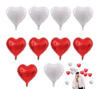 SGERUFZ Ballon Coeur Rouge Blanc,18 Inch Ballon Mariage Forme de Coeur,Ballon Coeur Helium, Ballons de Fleuret Coeur,Ballon Coeur Rouge Hélium Décoration Romantique pour Engagement, Mariage, Valentine