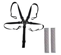 SGERUFZ Harnais Chaise Haute 1 Pièce Sangle de Sécurité 5 Points avec 2 Pièces de Protection Multifonctionnelle pour Poussette, Siège Bébé et Chaise Haute