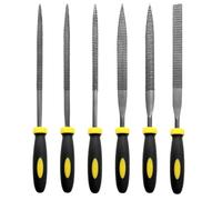 SGERUFZ Kit de 6 Mini Limes à Aiguilles en Acier Carbone Plat Pointu Demi-ronde Carrée Ronde Triangulaire Idéal pour Métal et Plastique