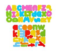 SGERUFZ Lot de 2 Autocollants alphabetiques en Bois, aimantés, Stickers réfrigérateur Cartoon, Autocollants pédagogiques en Anglais Early Learning